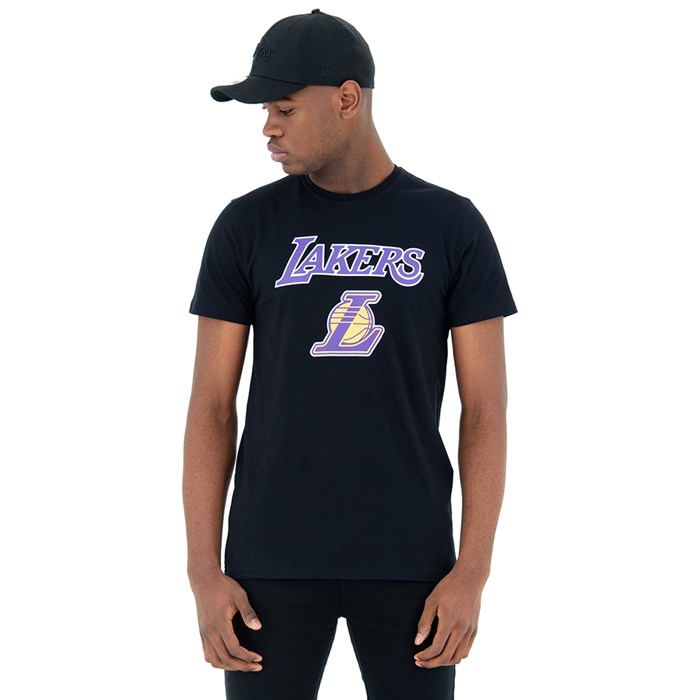 LA Lakers Miesten T-paita Mustat - New Era Vaatteet Tukkukauppa FI-893420